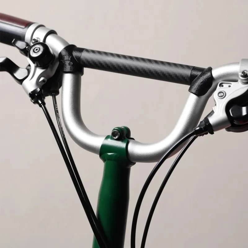 

Carbon Modified Curved Handle Crossbar Bicycle Handlebar Phone Holder Light Mount for Brompton A C P Line Folding Bike Accessory