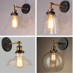 Nordic Simple Retro Industrial Style In Hotel Bedside Hallway Staircase Glass Wall Lamp Living Room Wall Decor Light Fixtures