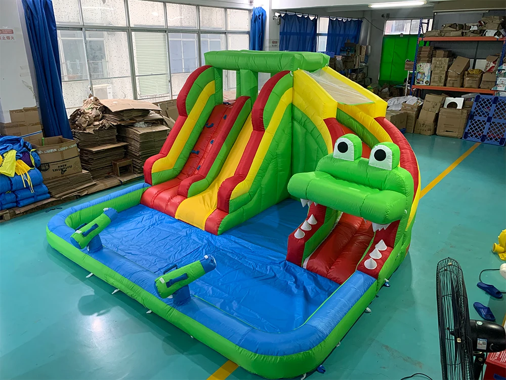 Inflatable Water Slide Park With Blower Children Kids toys Bounce House Water Slide Pool Bouncy Castle For Kids Summer Toys 8018