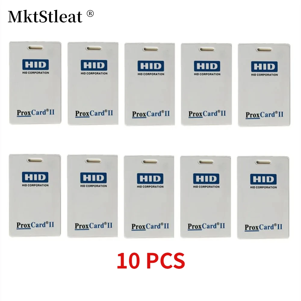 MktStleat H- ID  Thick Card, Thick Card, Pure White Card, HID PROX II, T5577, 125Khz, 10 Pcs
