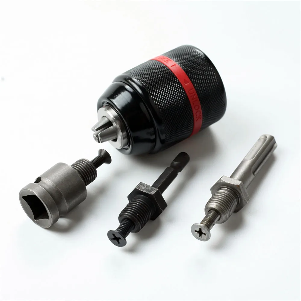 Metal Heavy Duty 220unf 13 mm Keyless Broca Chuck Hex Shank Sds Soquete Quadrado Feminino Adaptador Hardware Ferramenta Profissional