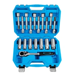 18PCS Shock Absorber Socket Tool Set Suspension Strut Nut Removal Shock Strut Dome Bearing Tools Socket  Wrench Kit  With Box