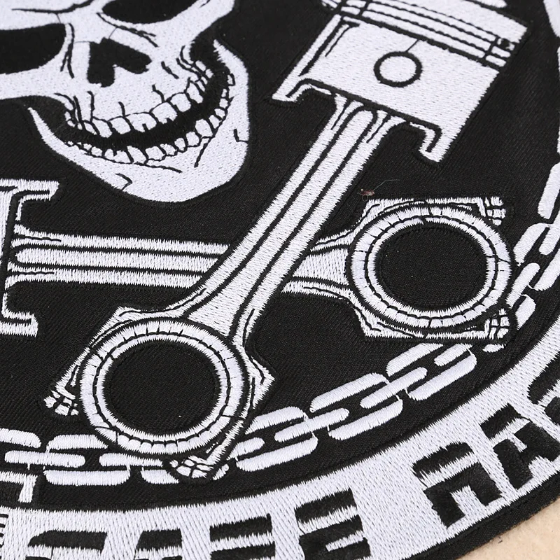 Punk Skull Big Patches For Clothing Sew On Embroidery Iron Jacket Rock Designer Outdoor Mochila Motorcycle Biker Parche Naszywki