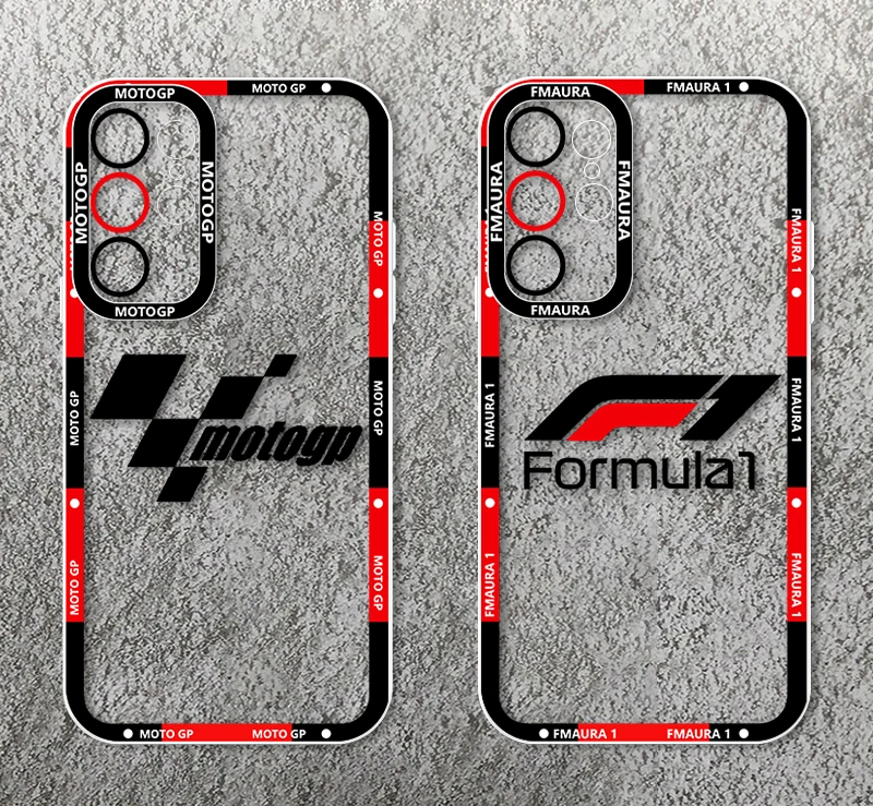 Fashion Moto-GP F1 Logo For Samsung Galaxy S23 S22 S21 S20 Pro FE Ultra A23 A52 A53 A71 Angel Eyes Transparent Phone Case