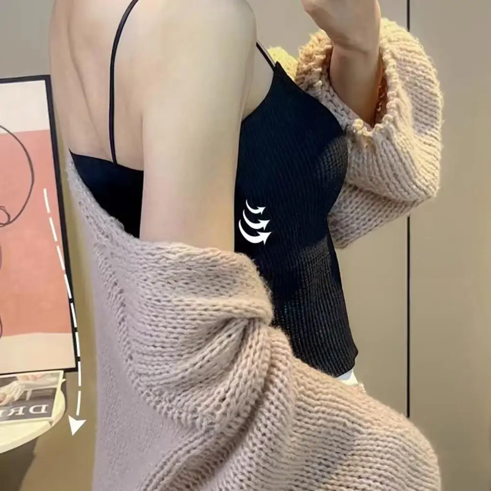 Solid Color Tank Top Women’s Double Lined Tank Top with Built-in Bra Spaghetti Strap Camisole Summer Slim Fit Shirt Tank Top