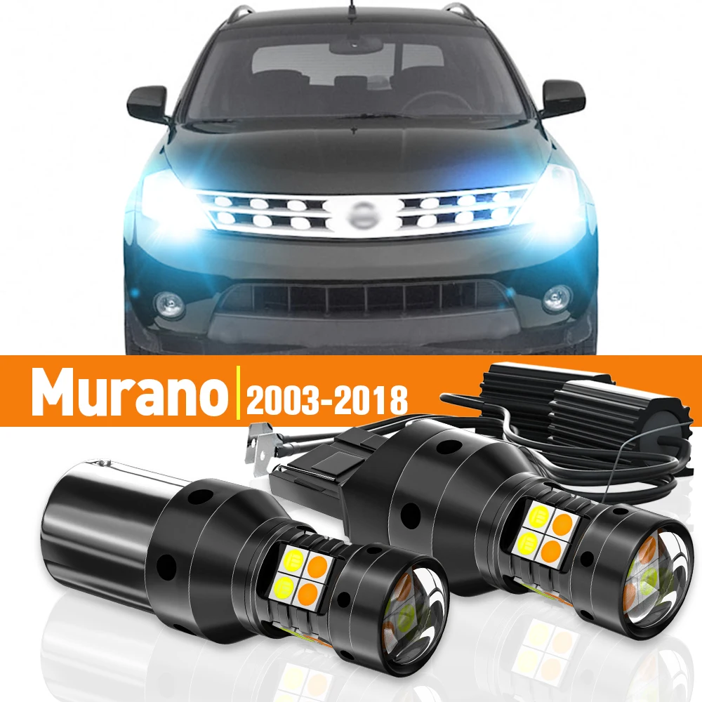 

2x LED Dual Mode Turn Signal+Daytime Running Light DRL For Nissan Murano 2003-2018 2008 2009 2011 2012 2013 Accessories Canbus