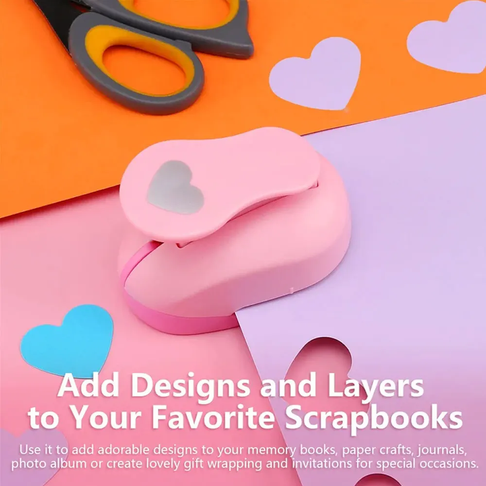 8/16/25/38/50mm Random Color Heart Shaped Hole Punch DIY Craft Hole Punch for Scrapbook Hole Punch