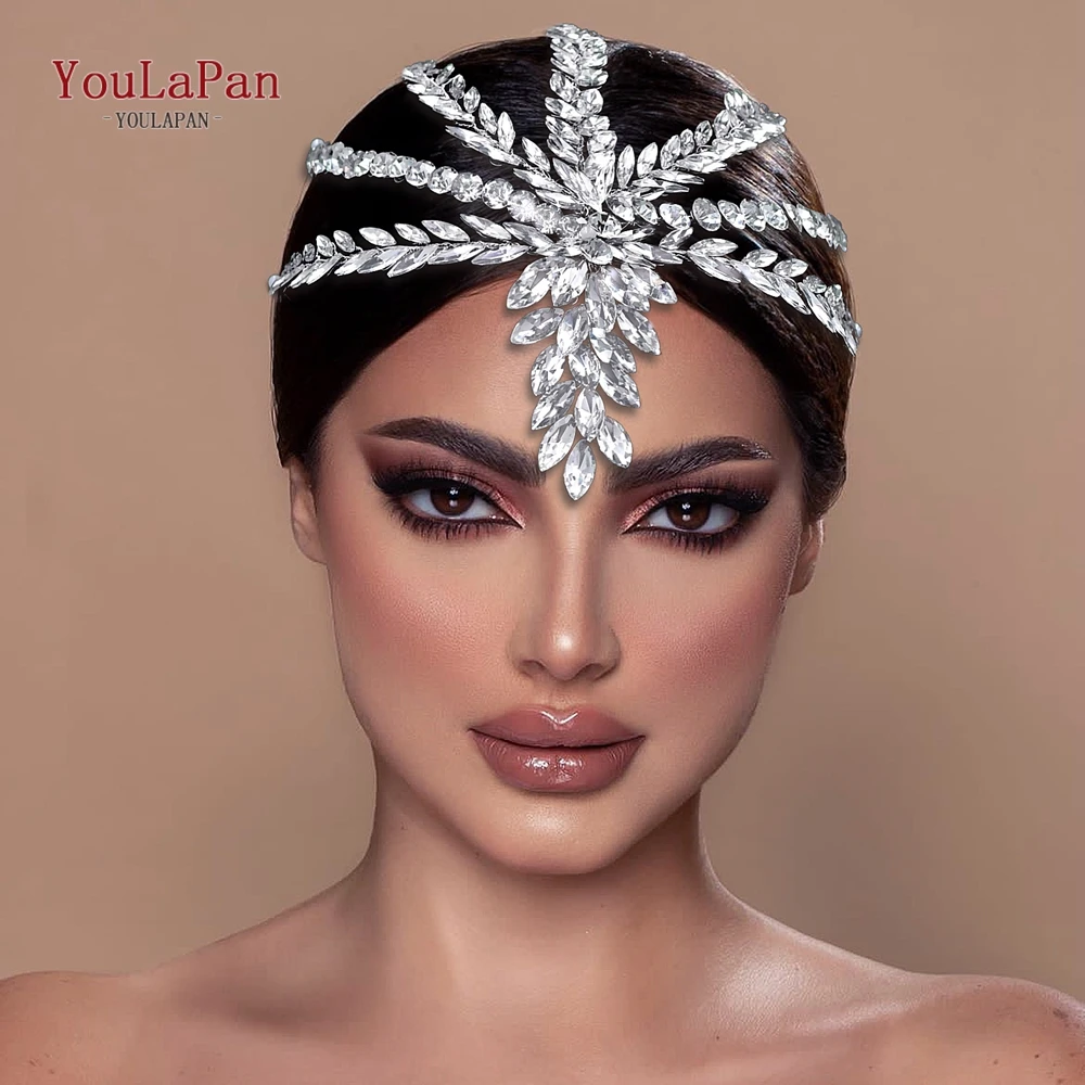 

YouLaPan Rhinestone Forehead Piece Fashion Crystal for Bridal Headpiece Boho Wedding Headpiece Bridesmaids HP623