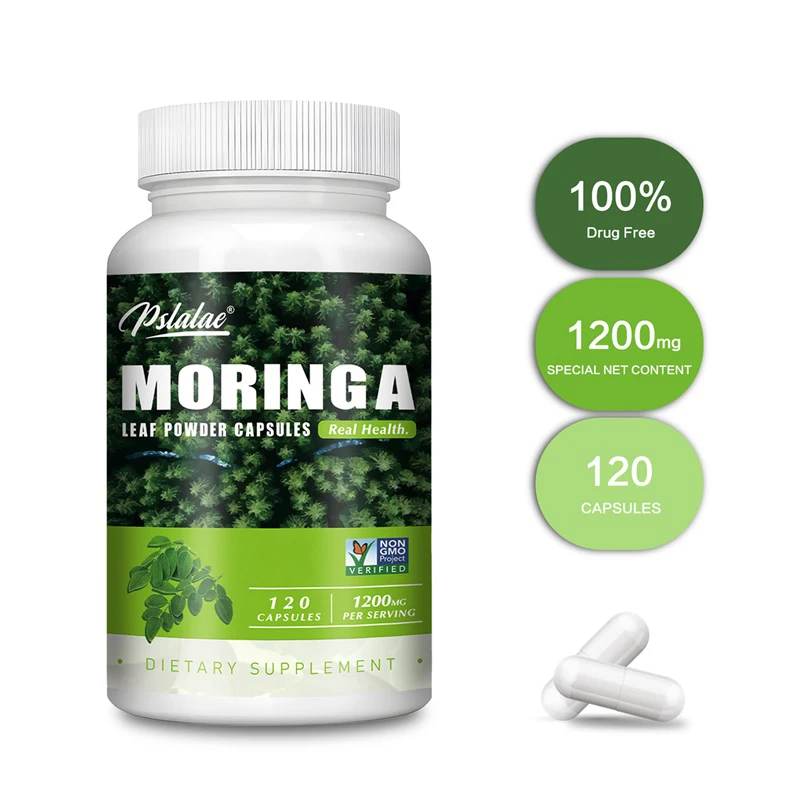 Moringa Capsules 1200mg - Support Immune System, Energy, Metabolism, Aids Digestion, Antioxidant