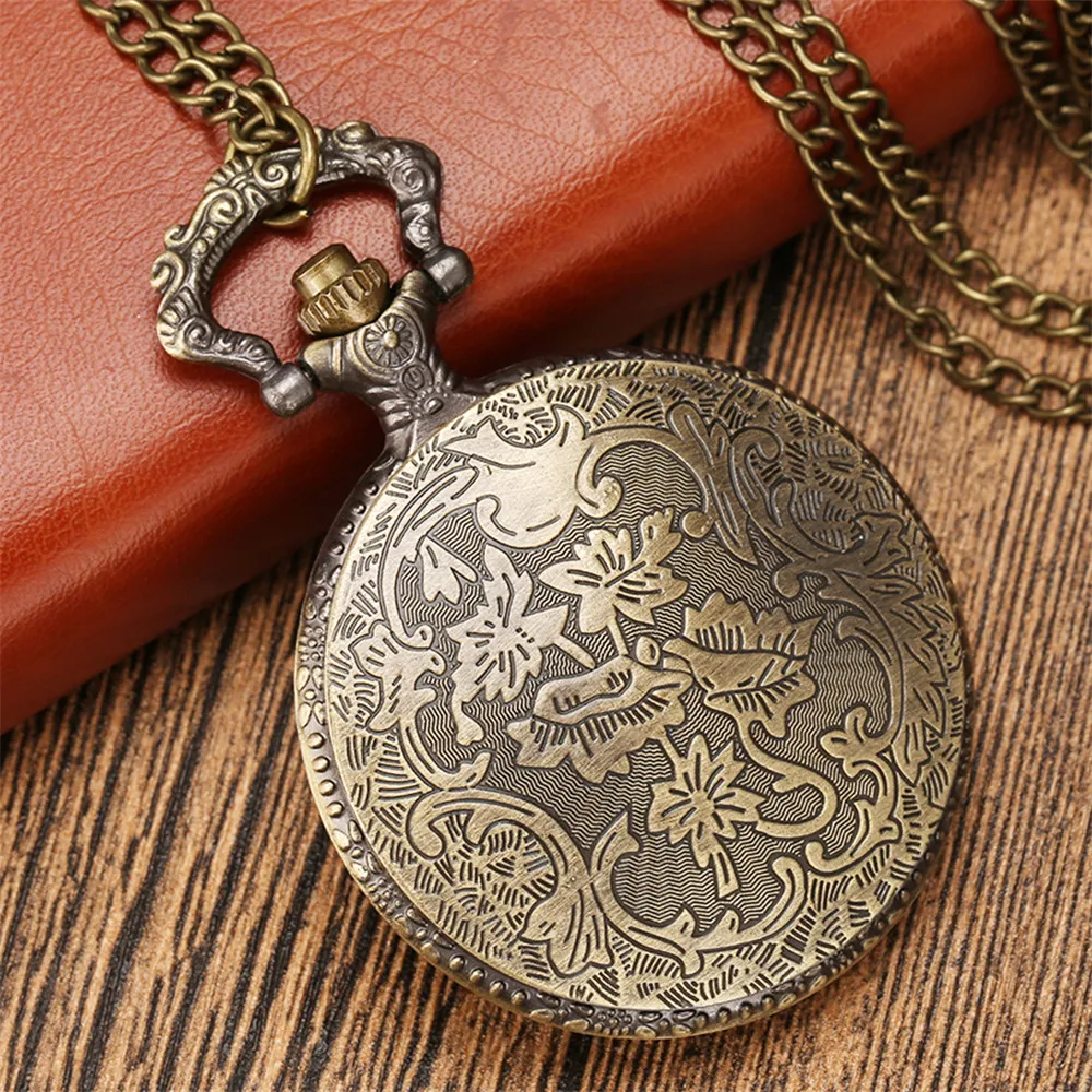 Vintage Bronze Chinese Zodiac Rat/Ox/Tiger/Rabbit/Dragon/Snake/Horse/Sheep/Monkey/Rooster/Dog/Pig Quartz Necklace Pocket Watches