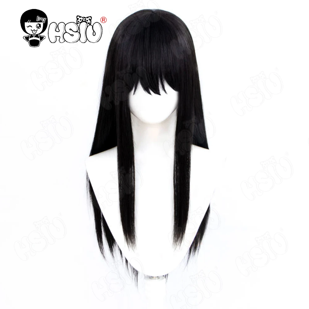 Asagiri Aya Cosplay Peruca de fibra sintética 「HSIU」60 CM Peruca longa preta + touca de peruca Anime Magic Girl Site Asagiri Aya Peruca Cosplay