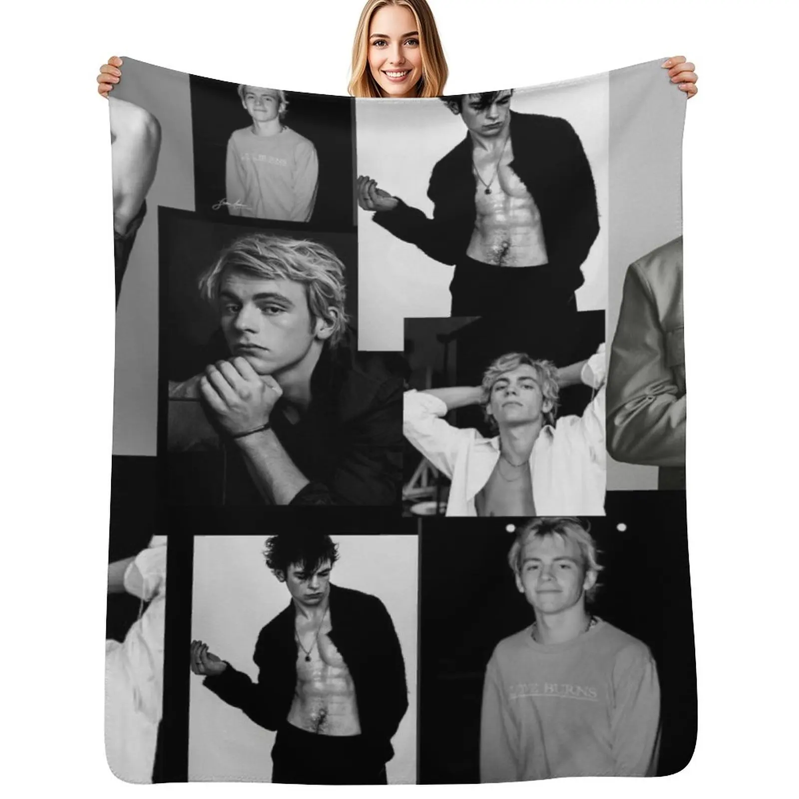 

Ross Lynch collage Throw Blanket Soft Sherpa Fleece Warm Blanket for Winter