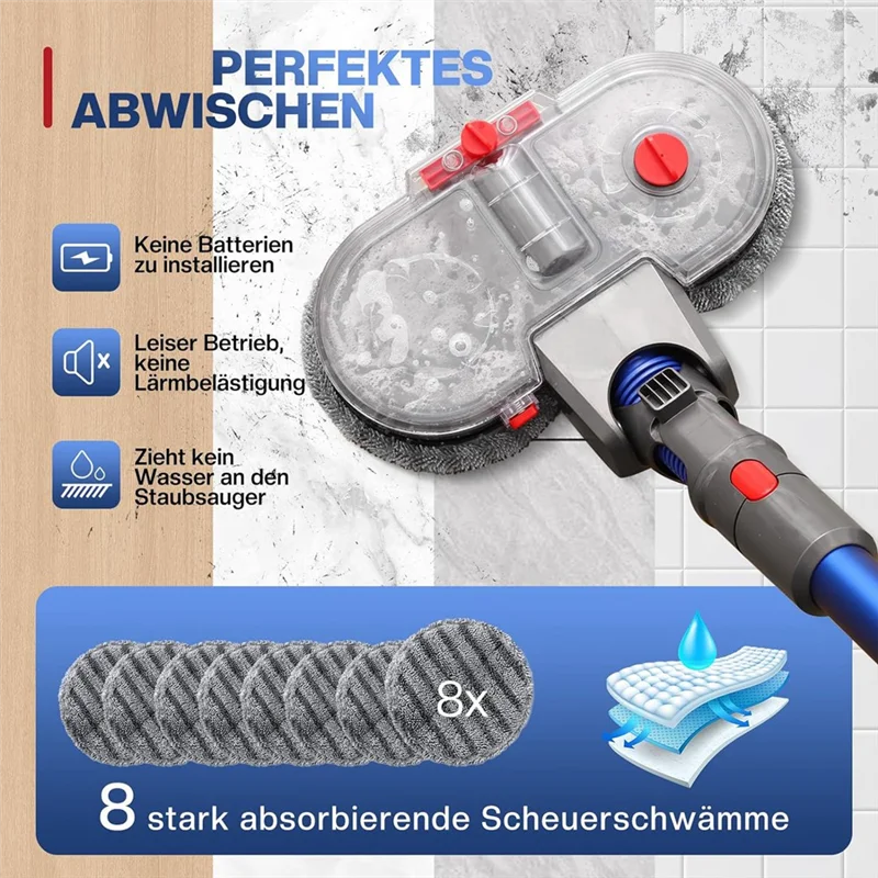 

НОВАЯ насадка для швабры для пылесоса Dyson V7/V8/V10/V11/V15 — аксессуар для электрической швабры для пола со съемным резервуаром для воды