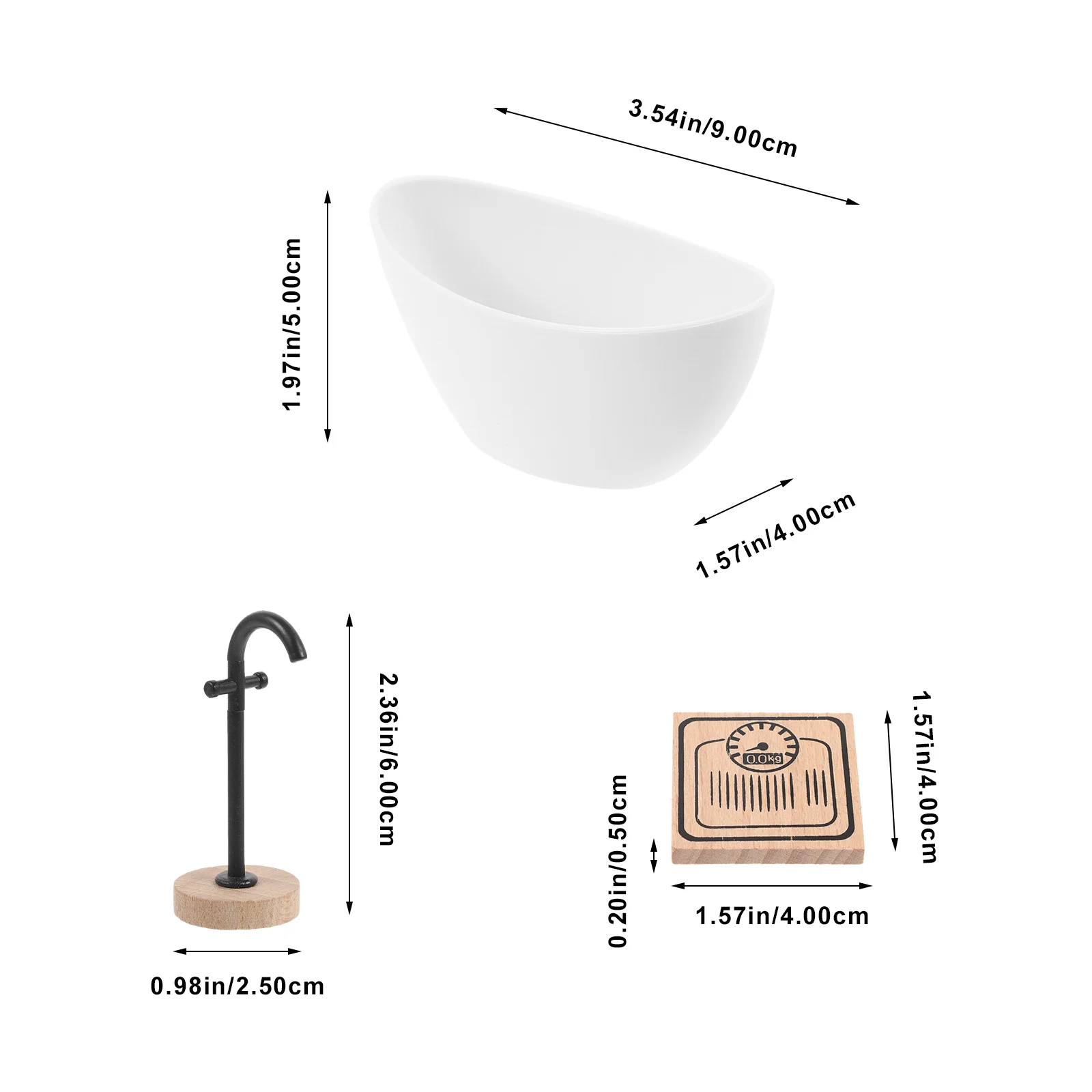 시뮬레이션 미니 가구 하우스 욕조 계량 체중계 장식품, 욕실 미니어처 세척 샤워