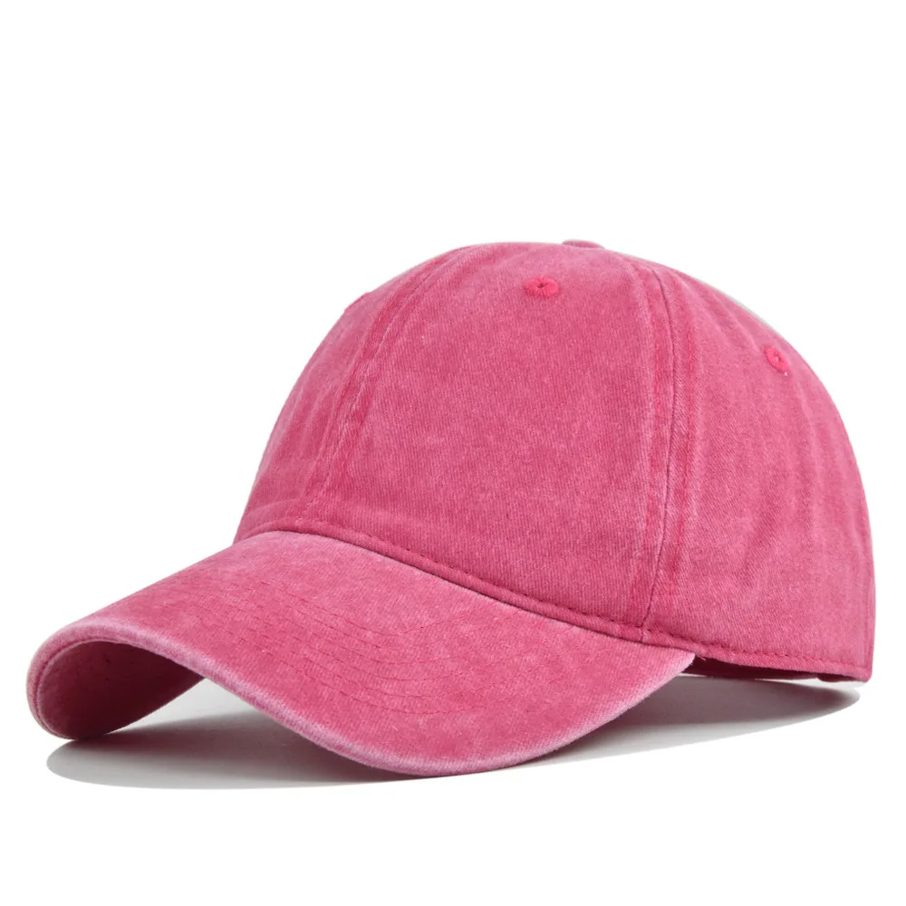 Adjustable Embroidery Snapback Hat Men Washed Denim Baseball Cap Outdoor Sport Tennis Cap For Adults