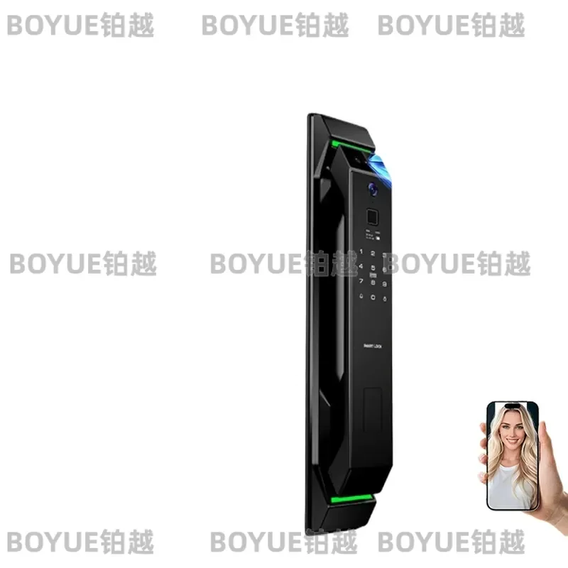 for Tuya 3D Facial Recognition Digital Fingerprint Smart Lock Biometric Aluminum Wooden Door Wifi App Home Security