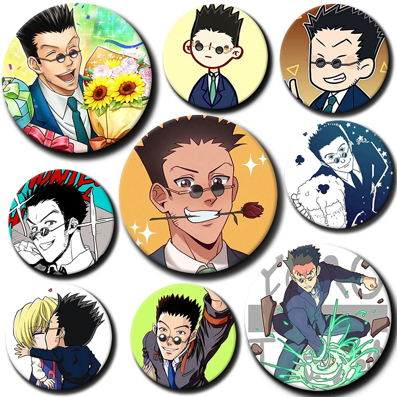 

58mm Cartoon Character Leorio Paladinight Button Pin Anime Role Brooch Creative Badge for Backpack Clothes Decoration Gift