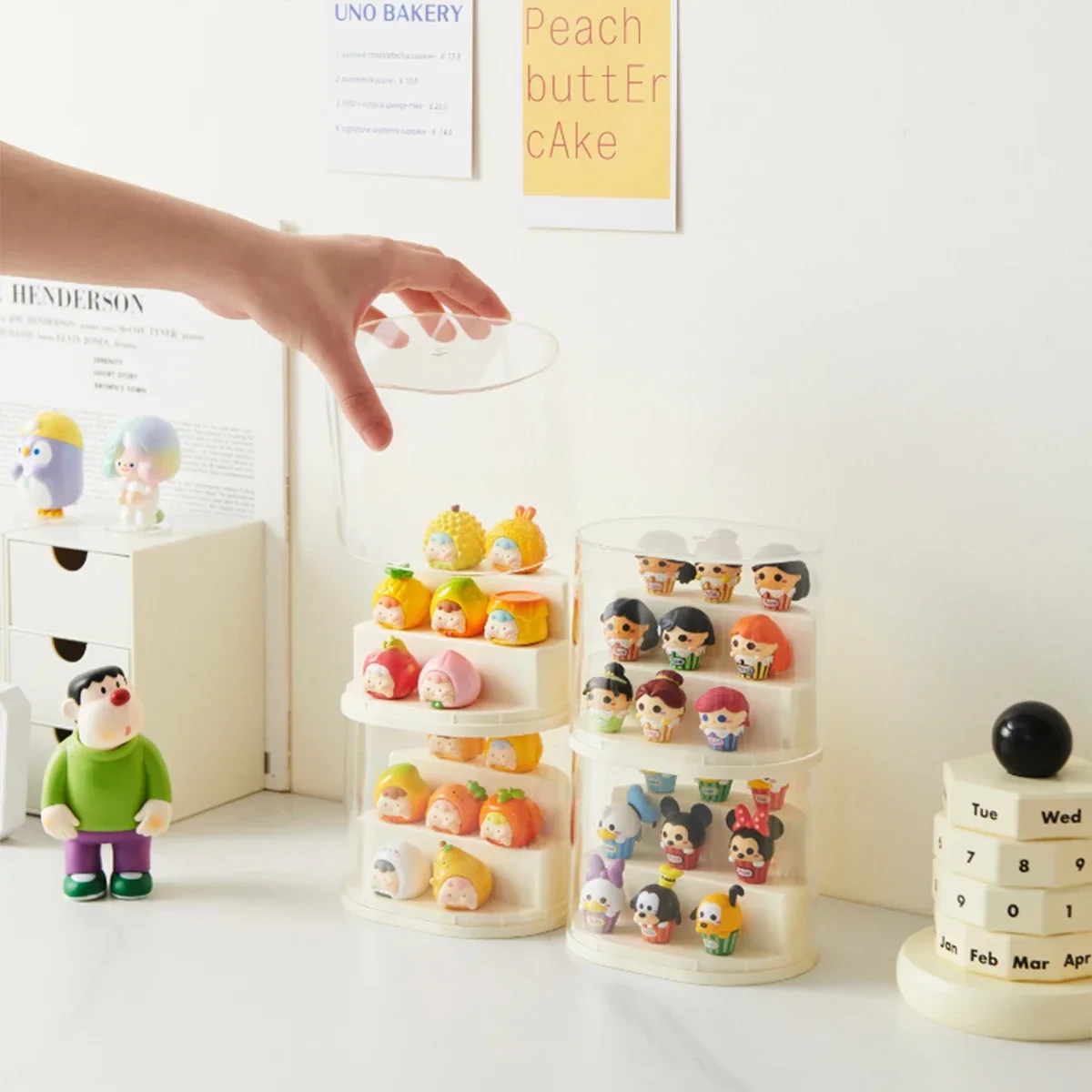 Mini Acrylic Blind Box Showcase Transparent Action Figures Display Stand Dust-proof Anime Car Model Doll Toy Blind Box Organizer