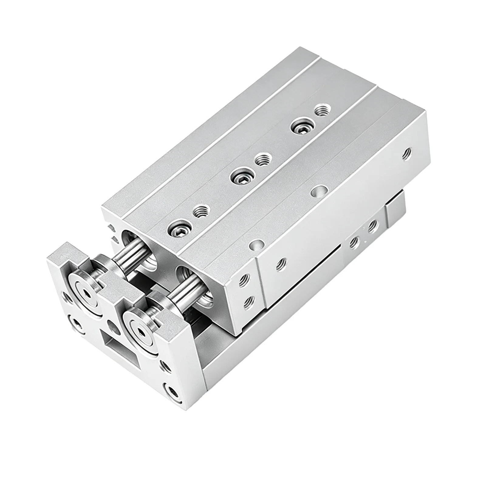 HLS HLQ Pneumatic Cylinder Double Axis Precision Guide Air Cylinder With Adjustable Stroke & Oil Buffer