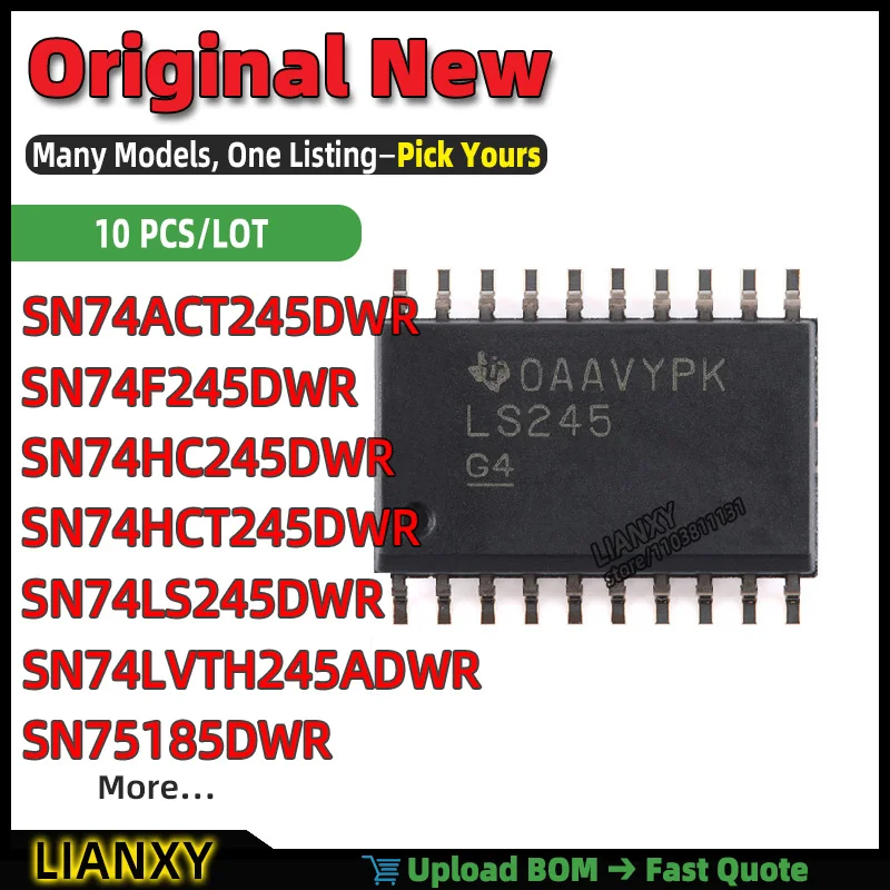 SN74LS245DWR SN74HCT245DWR SN74F245DWR SN74HC245DWR SN75185DWR SN74ACT245DWR SN74LVTH245ADWR SN74AC245DWR SN74LV245ADWR SOIC-20