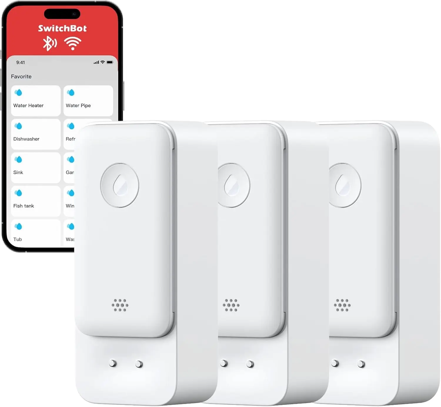 

Smart WiFi Water Leak Detector with 100dB Alarm, IP67 Waterproof, No Hub Required for Kitchen & Bathroom