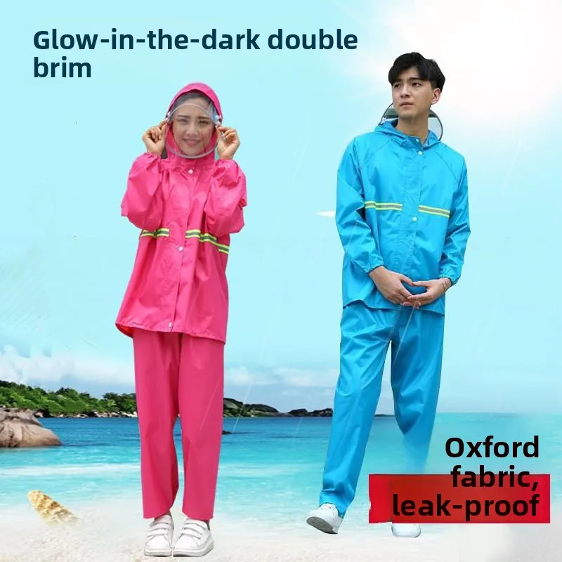

Oxford Raincoat Set Double-Cap Oxford Rainwear Unisex Adult Raincoat Breathable Single-Use Rainwear for Men And Women