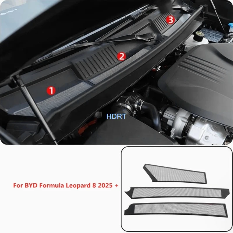 Car Styling Front Hood Engine Insect Filter Compartment Anti Block Dust Proof Cover Accessories For BYD Formula Leopard 8 2025 +