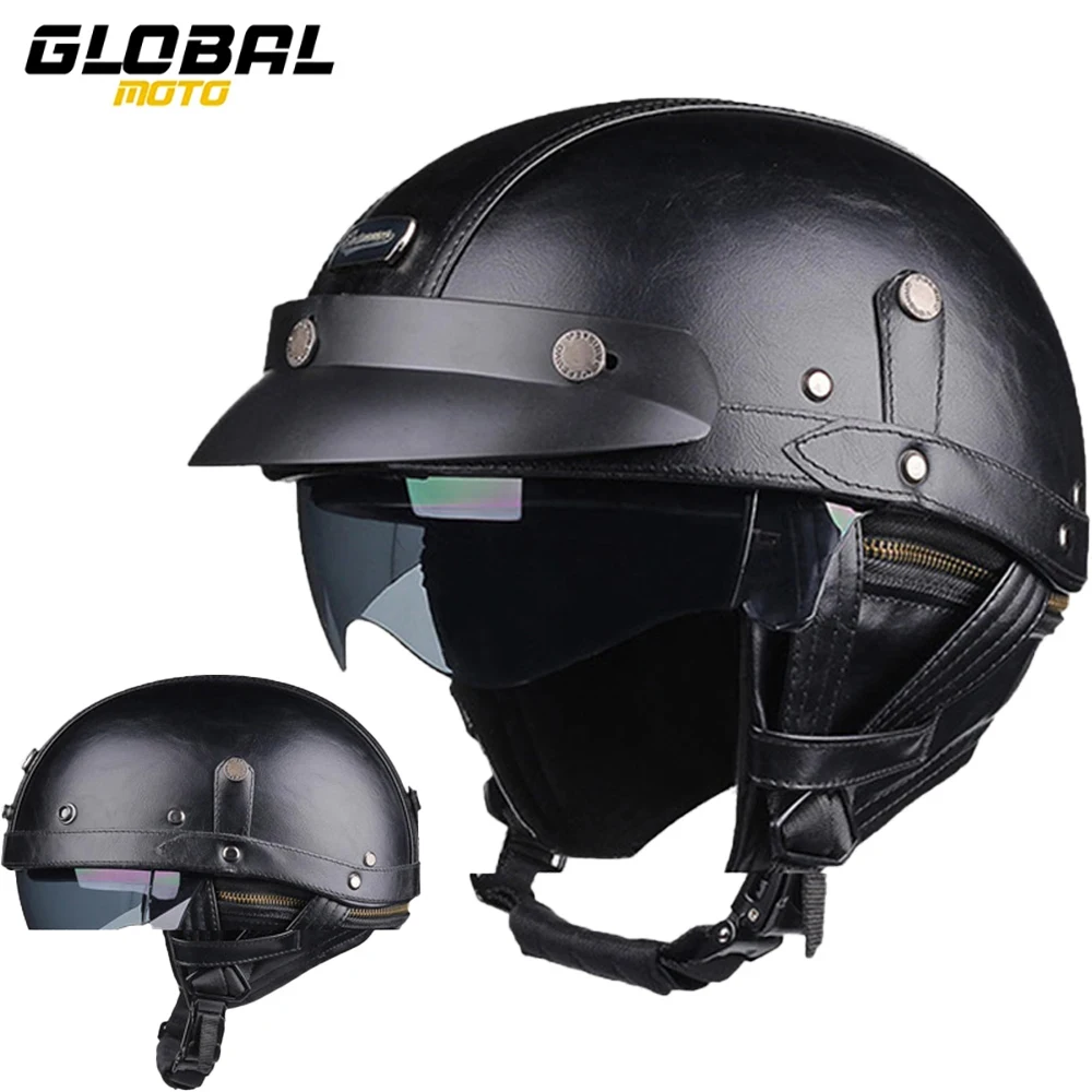 Motorcycle Helmet Retro Approved German Vintage Motorbike Half Helmet Casco Moto DOT Equipment Cycling Helmet