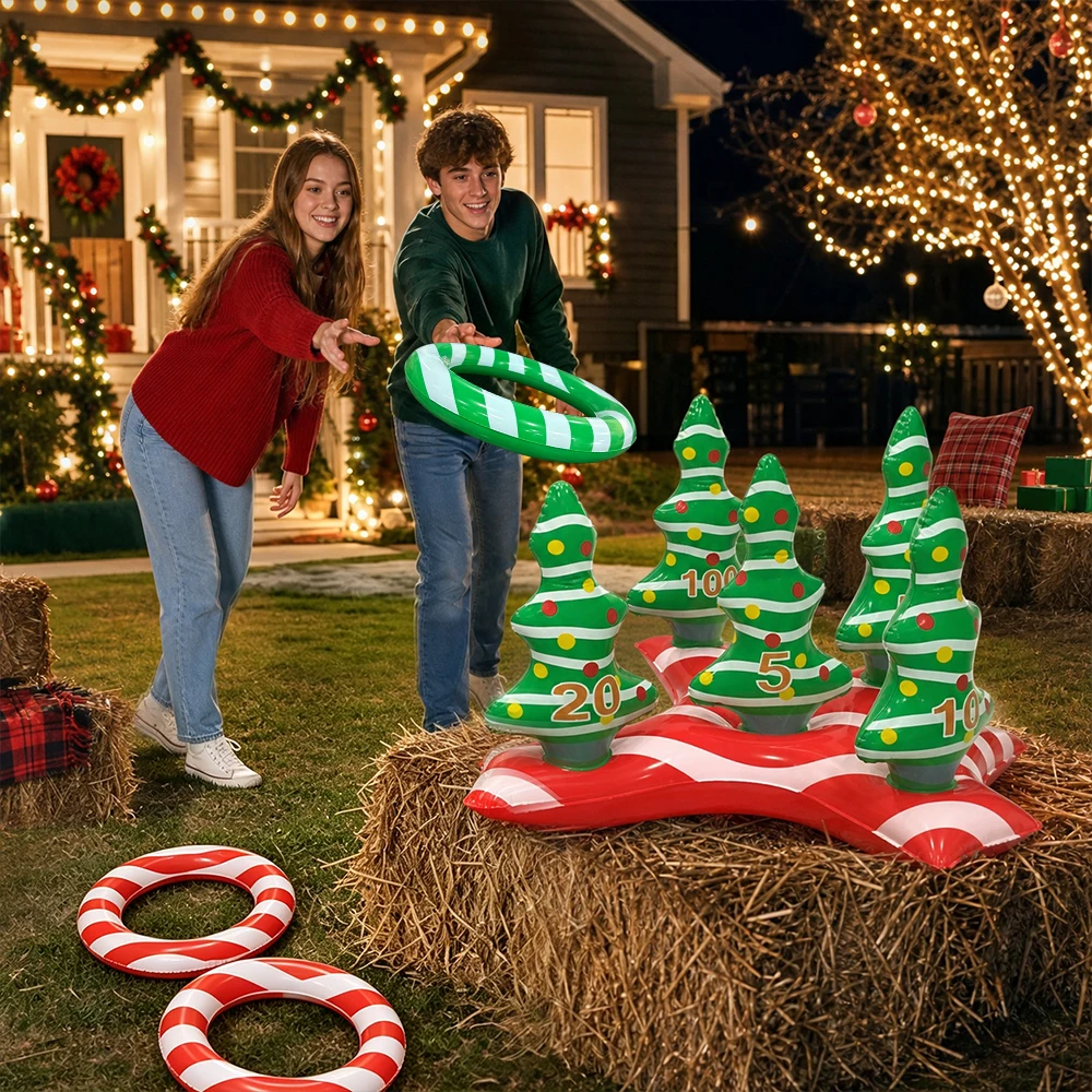 Inflatable Inflatable Christmas Tree Cross Ring Toss Game Toys for Kids Adults, Indoor/Outdoor/Pool Use - Aliexpress Deal