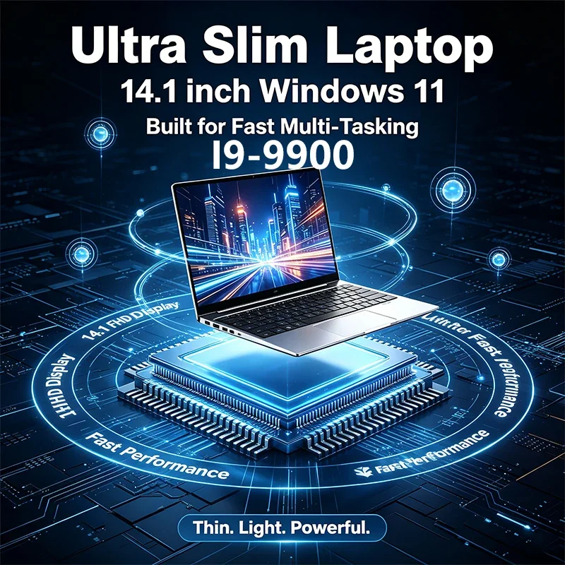 120Hz IPS Screen 14.1 Inch HD Laptop Intel I9-9900 32GB Large RAM 2TB SSD Backlit Keyboard Stable Battery Performance