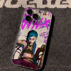 Arcane Jinx Anime Phone Case For iPhone 16 15 14 13 12 11 Mini Pro Max X XR XSMax 7 8 Plus SE20 Transparent Cover