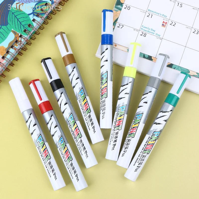 1개 방수 마커 페인트 펜 빠른 건조 서명 펜 차량 터치업 페인트 타이어 오일 마커 문구류