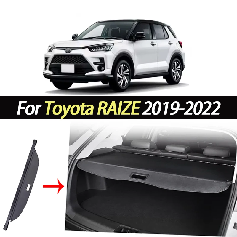 Car Trunk Cargo Cover for Toyota RAIZE 2019-2022 Retractable Parcel Rack Waterproof Shield Privacy Cargo Cover Auto Accessories