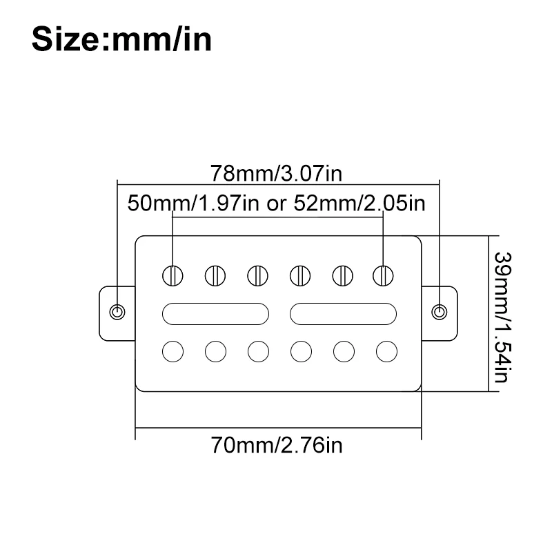 Brass Cover Pickup New Style Coil Splitting Pickup 7.5K/15K 12 Hole+2 Slot 4 Conducts Cable Output Black/Gold/Chrome