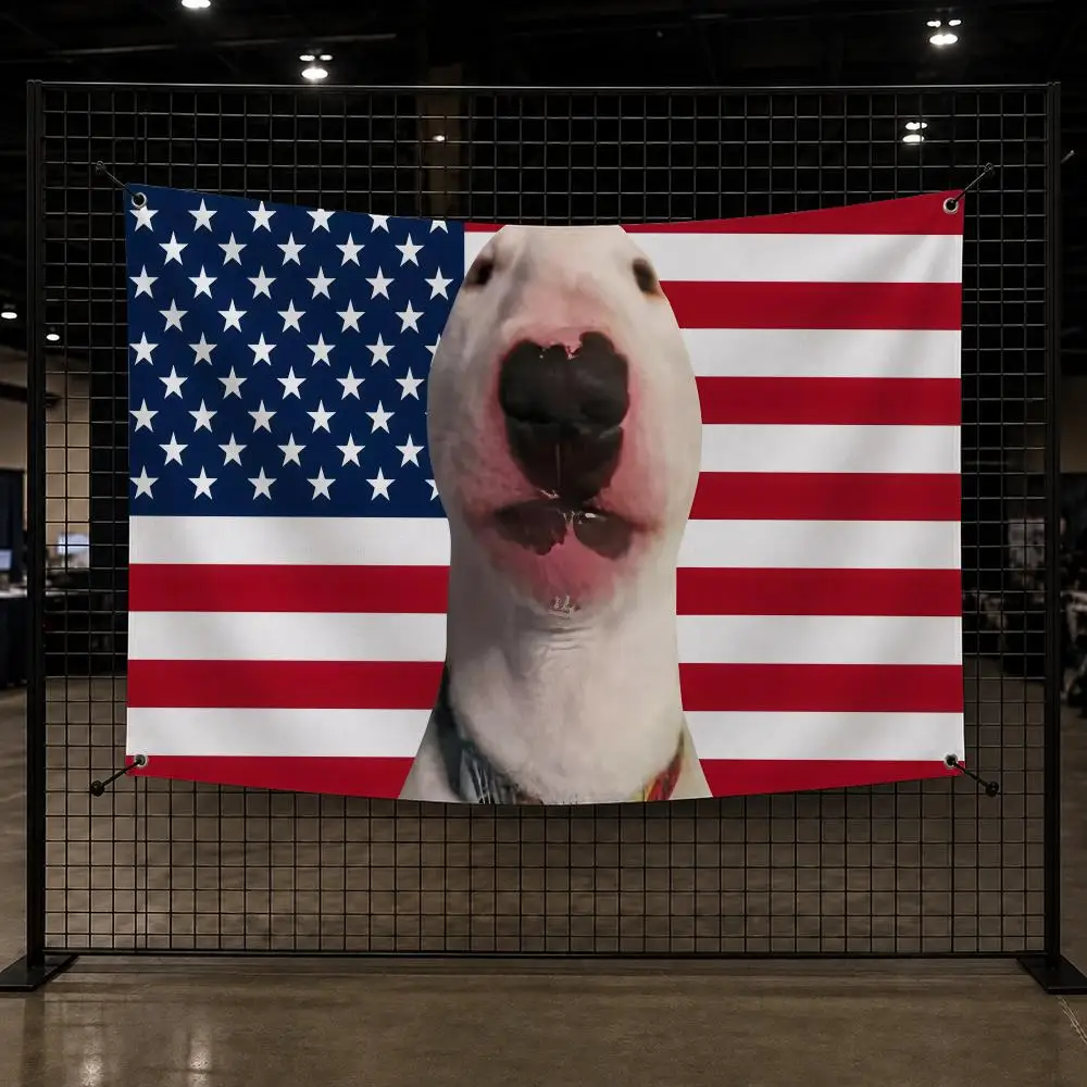 America Walter Dog Funny Flags Interior Wall Hanging Background Art Banner Bedroom Home Living Room Outdoor Party Decor