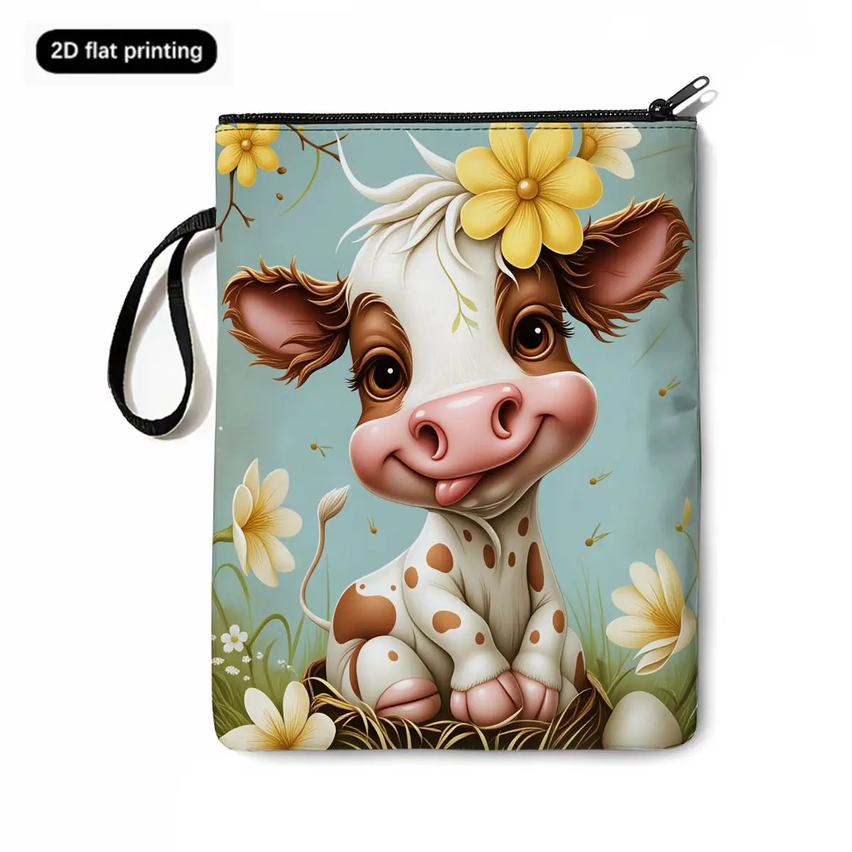 

Durable Rose Cow Print Book Sleeve, Fashion Book Protector for Paperback Hardcover Students for Boy/Girls Children Best Gifts
