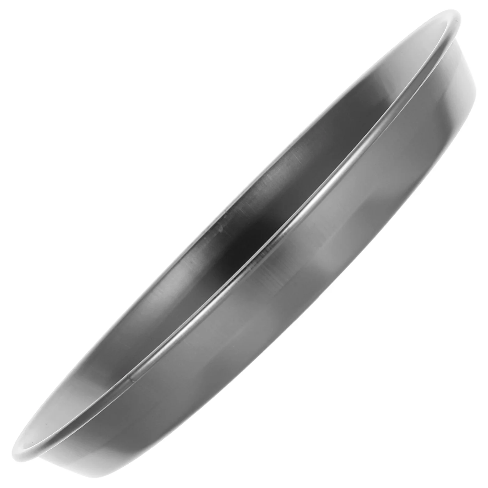 

Stainless Steel Barbecue Plate Round Metal Camping Plates Deep Fryer Pan Outdoor Lunch Plates Steak Dinner Bowl Serving