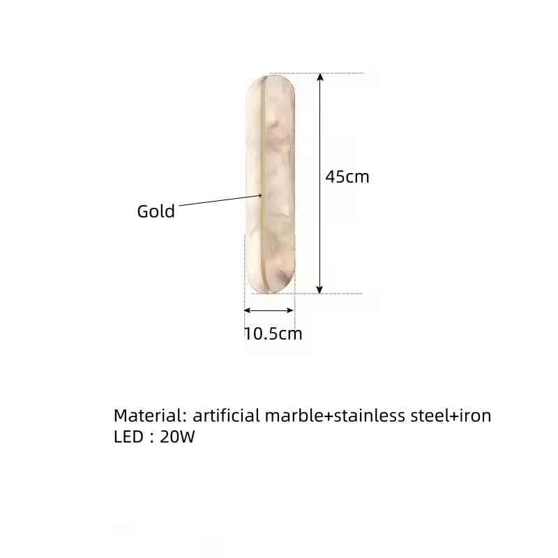 Moderne natuursteen LED-wandlamp marmeren sfeerkandelaar voor slaapkamertrappen binnen salon huis kunst decor nachtkastje wandlampen