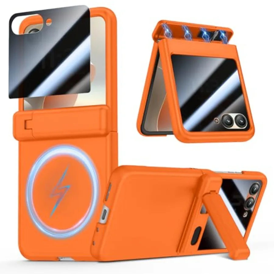 

for Motorola Razr 2026 Case, Moto Razr 2025/2024 Case Compatible with MagSafe, with Hinge Protection and Kickstand and Privacy