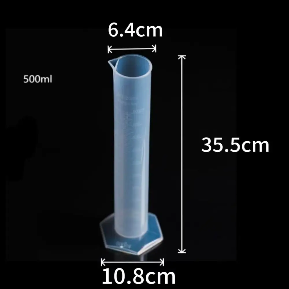 Transparents Graduated Cylinder Plastic Sturdy Measuring Cups Professional Trial Test Liquid Tube Lab Tool