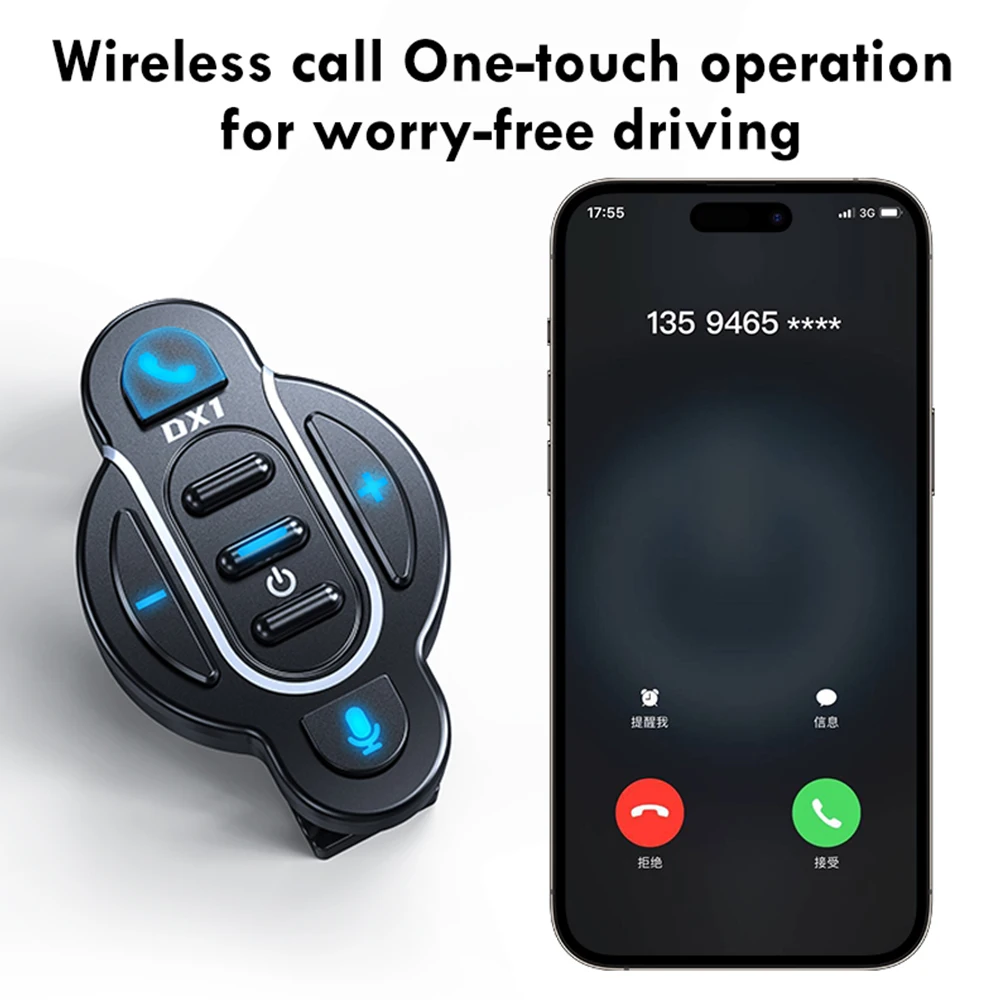 Bluetooth 5.4 Remote Control Waterproof Wireless Media Controller Universal for Helmet Earphone Motorcycle Bike Handlebar Media image 5