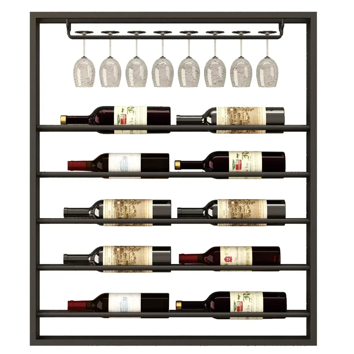 

Home glass hanging wine rack wall creative glass wine display goblet rack