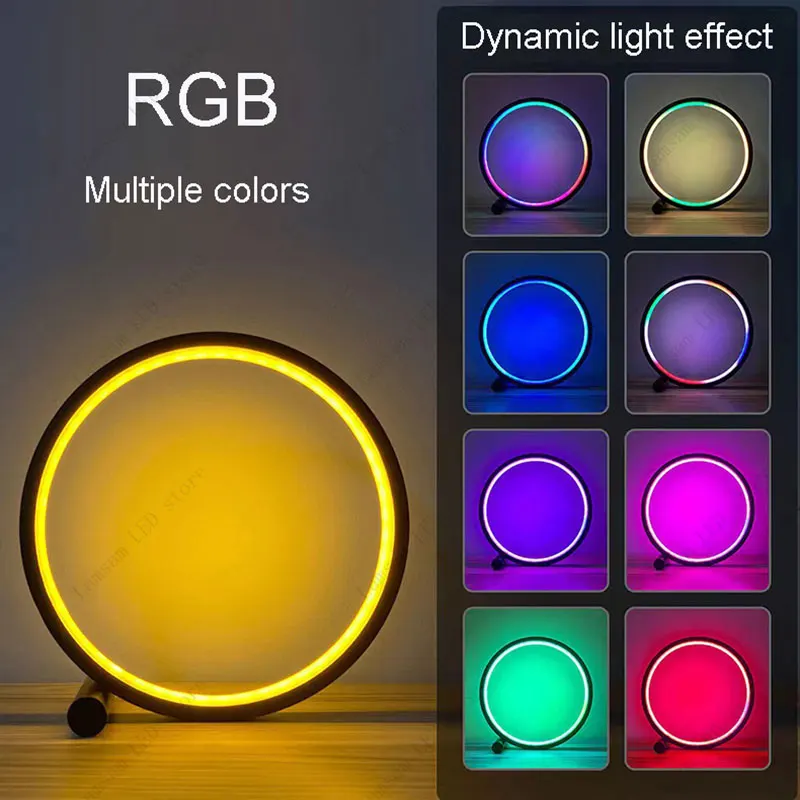 LED RGB مصباح حلقي عكس الضوء التحكم عن بعد USB تيار مستمر بالطاقة الموسيقى مزامنة الإنارات التصوير ضوء لغرفة النوم غرفة المعيشة الطرف