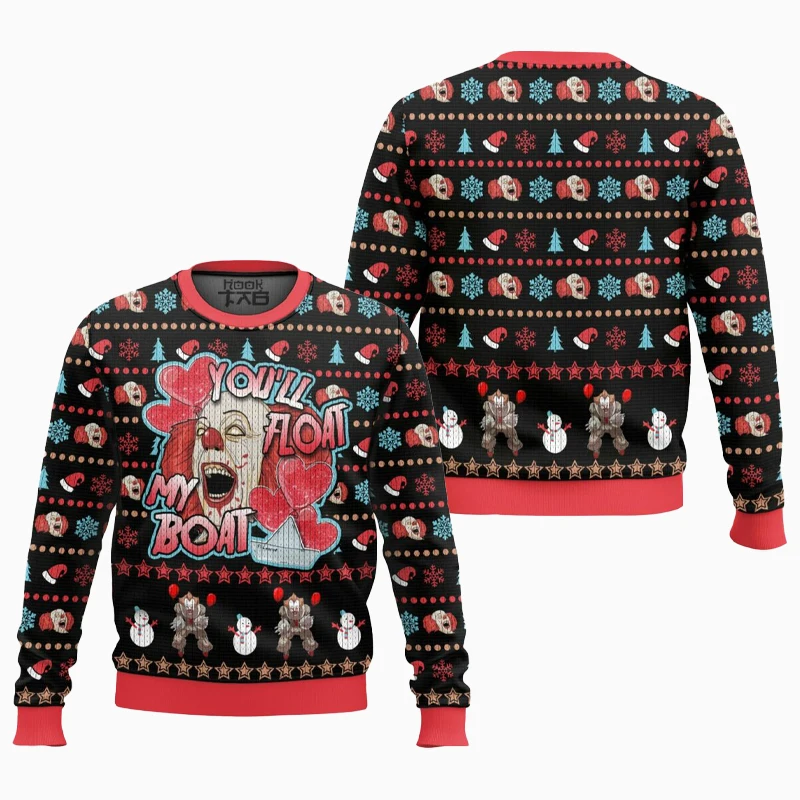 أنا Pennywise الرقص كلوز ذلك سترة عيد الميلاد القبيحة مضحك عطلة حفلة البلوز حجم كبير سترة للرجال هدية عيد الميلاد 2026