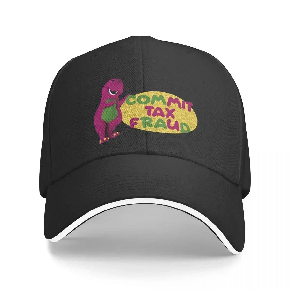 Commit Tax Fraud - Barney Meme Baseball Caps Snapback Fashion Baseball Hats Breathable Casual Unisex Polychromatic Customizable