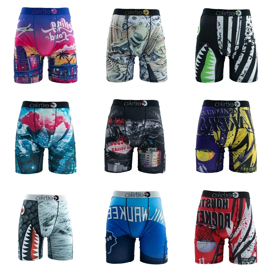 Sexy Men Boxershorts Trunks Nylon Breathable Man Underwear Men's Panties Plus Size L-XXXL Print Mens Underpants Men Boxer Briefs