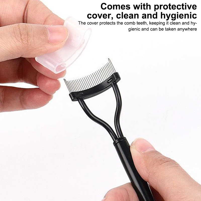 Eyelash Separator Metal Teeth Straight Eyelash Curler Beauty Makeup Stainless Eyelash Brush Comb Mascara Curl Makeup Tool