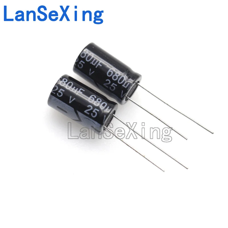Capacitor eletrolítico de alumínio, 25V, 680UF, 25V, 10X17, pode capturar diretamente