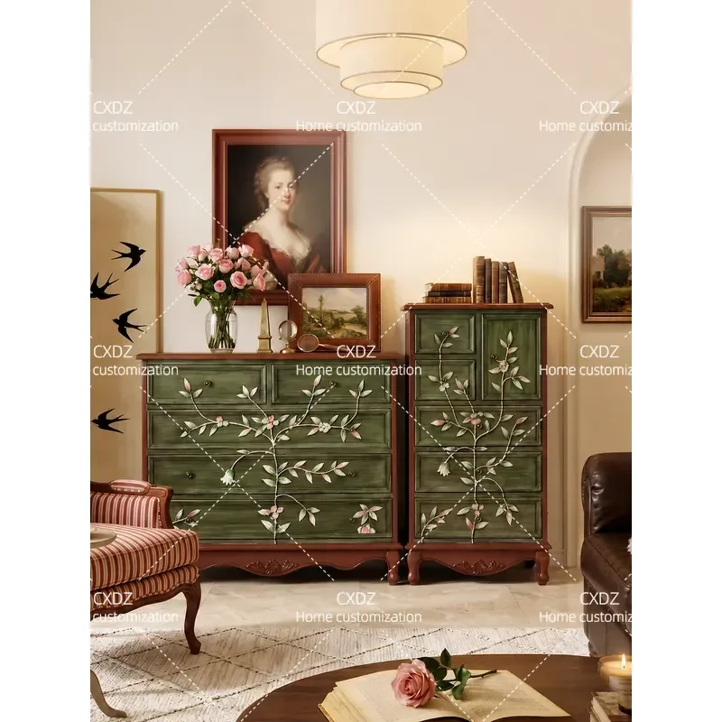 Solid Wood Chest of Drawers TV Cabinet Sideboard Living Room Wall Unit Painted Storage Locker Bedroom Nightstand Bedside