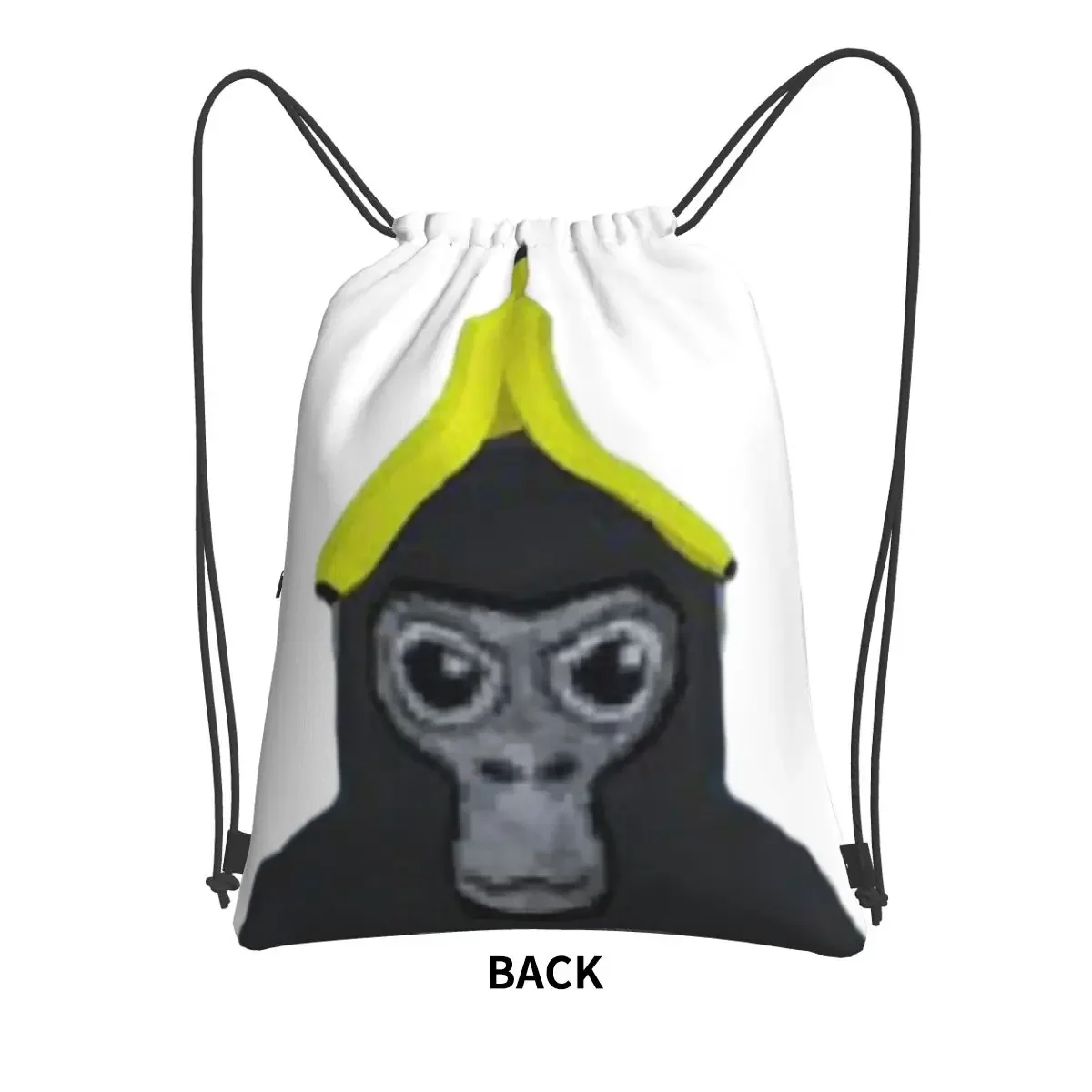 Gorilla Tag Monkey With Banana Portable Backpacks Drawstring Bag Fashion Drawstring Bundle Pocket Shoes Bags For School Students